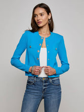 Toulouse Cardigan in Dresden Blue/Nickel | L'AGENCE sale