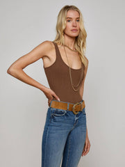 Nica Scoopneck Bodysuit in Sequoia Brown | L'AGENCE sale