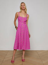 Esmeralda Poplin Dress in Fuchsia/Turquoise Southwestern Geo - L'AGENCE | L'AGENCE near me