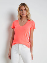 Becca Cotton V-Neck Tee in Coral | L'AGENCE sale