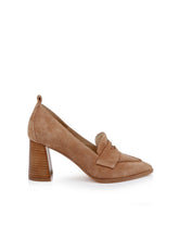 Mallory Suede Block-Heel Loafer in Sand Suede | L'AGENCE discount