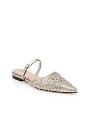 Jacklyn Leather Flat Mule in Gold Leather | L'AGENCE discount