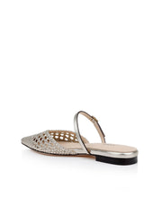 Jacklyn Leather Flat Mule in Gold Leather | L'AGENCE discount