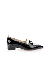 Maelys Patent Leather Loafer in Black/White Patent | L'AGENCE online
