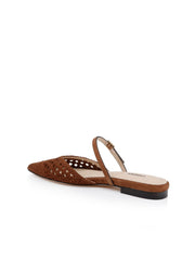 Jacklyn Suede Flat Mule in Buckskin Suede | L'AGENCE US