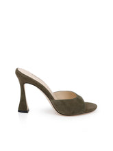 Avery Suede Open-Toe Mule in Olive Suede | L'AGENCE sale