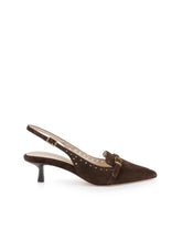Lourdes Suede Slingback Pump in Dark Brown Suede | L'AGENCE near me