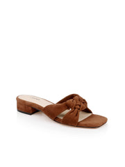 Lea Suede Knot Sandal in Buckskin Suede | L'AGENCE sale