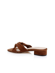 Lea Suede Knot Sandal in Buckskin Suede | L'AGENCE sale