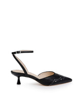 Liana Leather Kitten-Heel Mule in Black Leather | L'AGENCE sale