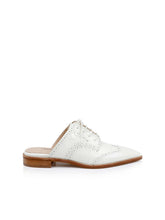 Lilou Leather Oxford Mule in Pearl Leather | L'AGENCE online
