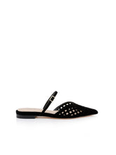 Jacklyn Suede Flat Mule in Black Suede | L'AGENCE US