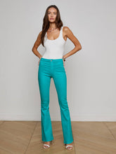 Marty Coated Flare Jean in Tropical Teal Coated | L'AGENCE online