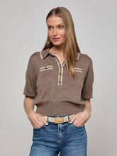 Masaki Cropped Sweater in Deep Taupe/Ivory/Gold | L'AGENCE discount