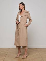 Zavia Jean Trench Coat in Dark Cappuccino | L'AGENCE sale