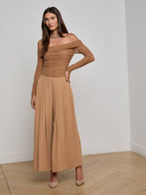 Novalynn Cropped Pleated Pant in Cinnamon Swirl | L'AGENCE Women