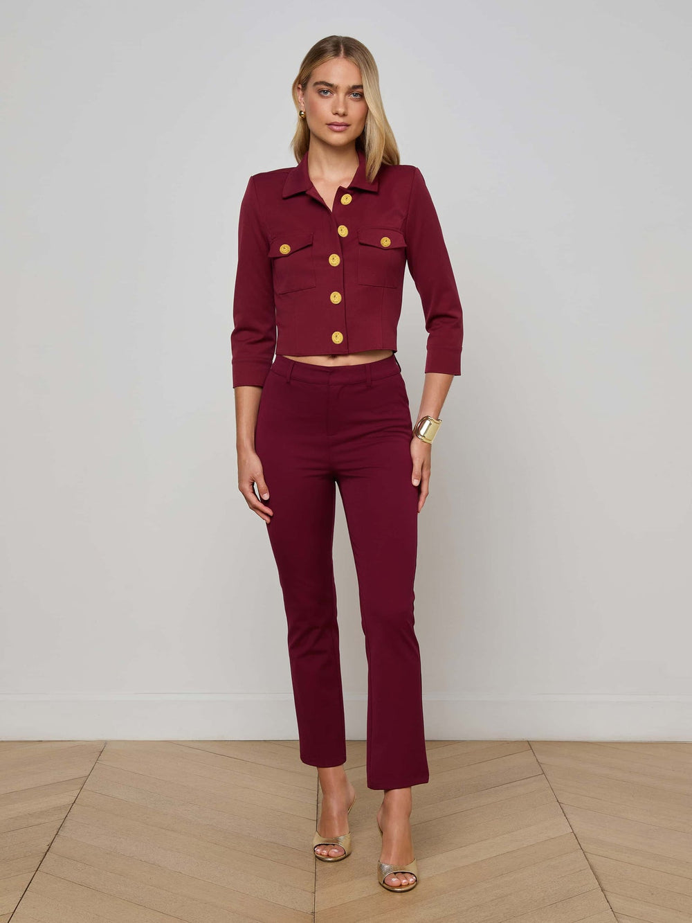 Ketra Bootcut Trouser in Black Cherry | L'AGENCE US
