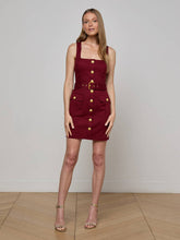 Midy Button-Front Dress in Black Cherry | L'AGENCE online