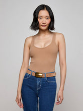 Nica Scoopneck Bodysuit in Cinnamon Swirl | L'AGENCE for sale