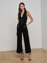 Madrid Wide Leg Knit Pant in Black/Gold | L'AGENCE discount