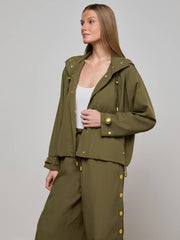 Geovana Hooded Windbreaker in Pine | L'AGENCE sale
