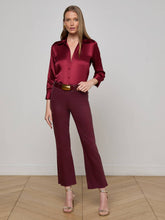 Kendra Coated Cropped Flare Jean in Dark Port Coated | L'AGENCE near me