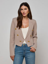 Elio Cropped Knit Blazer in Pale Khaki/Gold | L'AGENCE near me