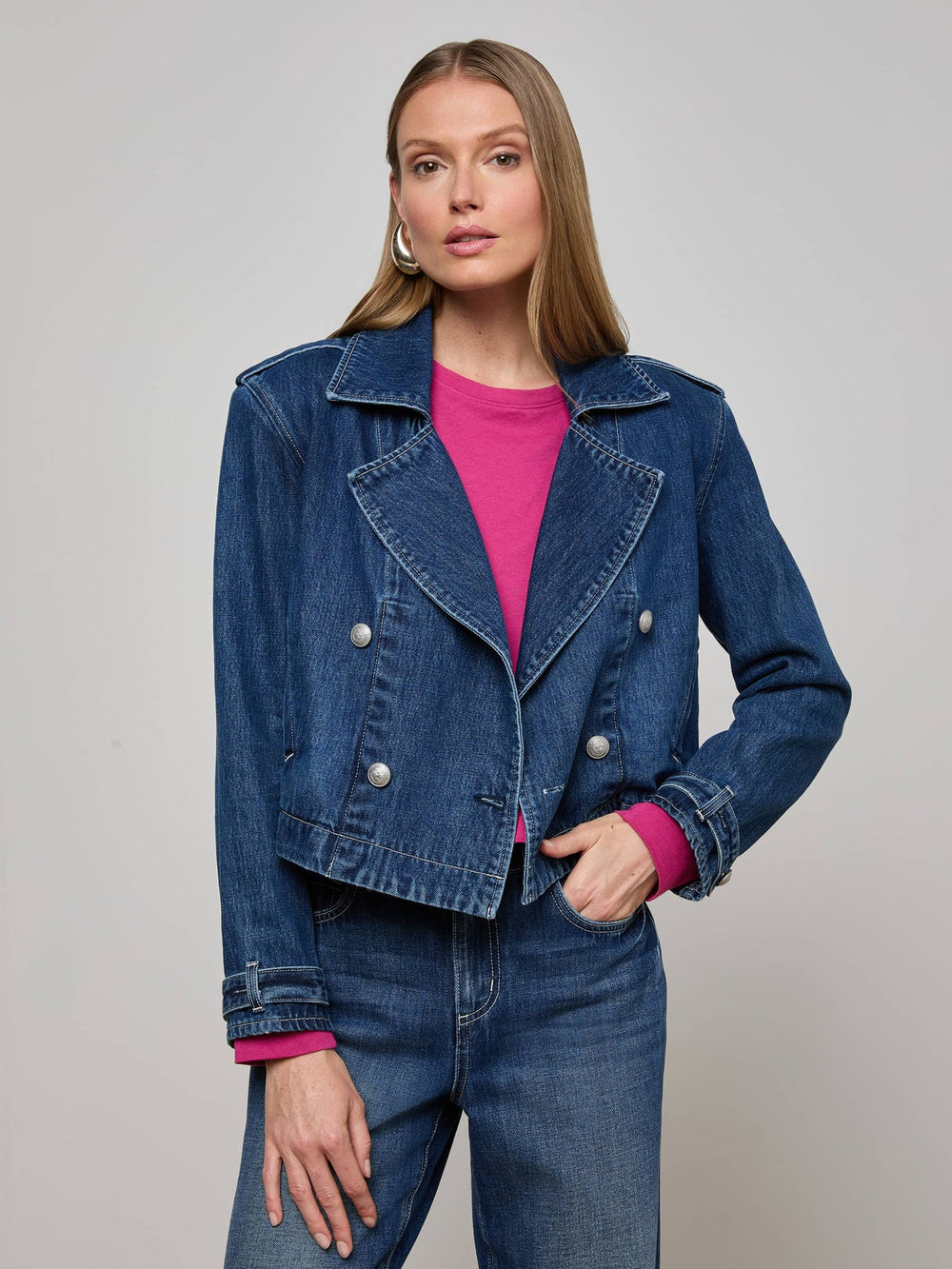 Maddox Jean Trench Coat in Enchanted | L'AGENCE discount
