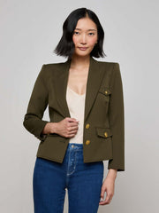 Wylla Blazer in Pine/Multi Western Snake | L'AGENCE sale