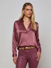 Tyler Silk Blouse in Dark Mauve | L'AGENCE near me