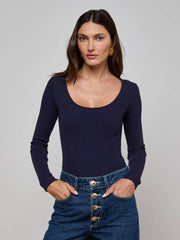 Elara Scoopneck Bodysuit in Deep Midnight | L'AGENCE near me