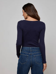 Elara Scoopneck Bodysuit in Deep Midnight | L'AGENCE near me