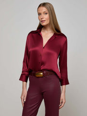 Dani Silk Blouse in Black Cherry | L'AGENCE near me