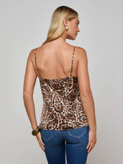 Jane Silk Camisole in Cinnamon Swirl Paisley Leopard | L'AGENCE sale