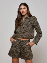 Marla Cropped Jacket in Tan Multi Leopard | L'AGENCE US