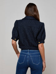 Cove Cropped Tweed Jacket in Midnight | L'AGENCE US