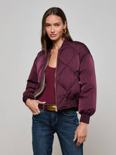 Violeta Reversible Puffer in Wine/Herringbone | L'AGENCE for sale