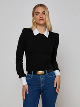 April Collared Pullover in Black/Gold Lion | L'AGENCE near me