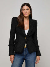 Kaisley Frayed Trim Blazer in Black | L'AGENCE near me