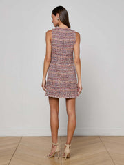 Florian Tweed Shift Dress in Mauve/Tan Multi Tweed | L'AGENCE sale