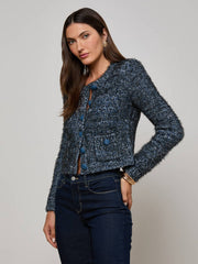 Una Knit Cardigan in Stone Blue Multi | L'AGENCE for sale