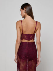 Aislin Lace Bralette in Dark Port | L'AGENCE Women