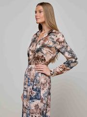 Tyler Silk Blouse in Tan Multi Western Toile | L'AGENCE US