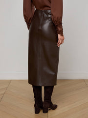 Lilou Vegan Leather Skirt in Coffee Bean | L'AGENCE for sale