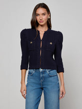 Delli Cropped Cardigan in Midnight | L'AGENCE US