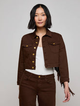 Koda Fringe Jean Jacket in Brown | L'AGENCE discount