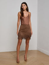 Lyle Vegan Suede Mini Skirt in Carafe Brown | L'AGENCE online
