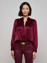 Bianca Silk Blouse in Dark Port | L'AGENCE discount