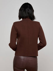 Madilyn Knit Jacket in Chocolate/Gold | L'AGENCE discount