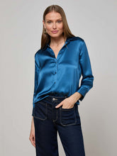 Dani Silk Blouse in Stone Blue | L'AGENCE sale